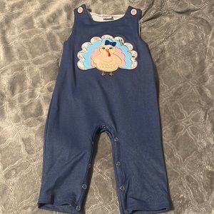 Turkey Thanksgiving romper size 6/12m nwot
